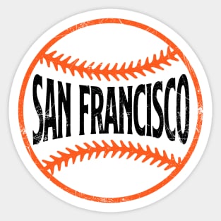 San Francisco Retro Baseball - Black Sticker